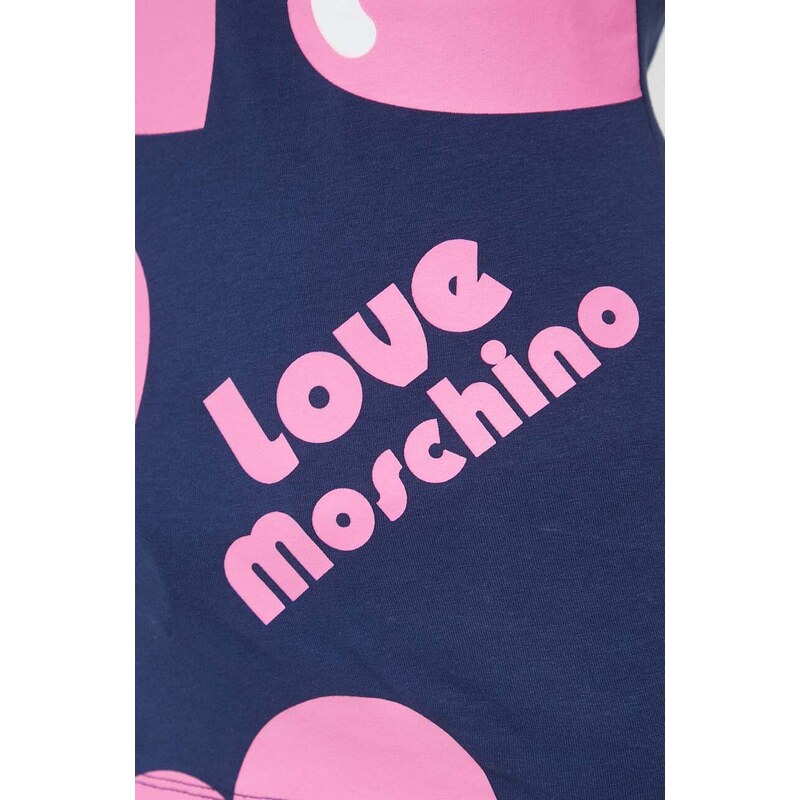 Majica kratkih rukava Love Moschino za žene, boja: tamno plava