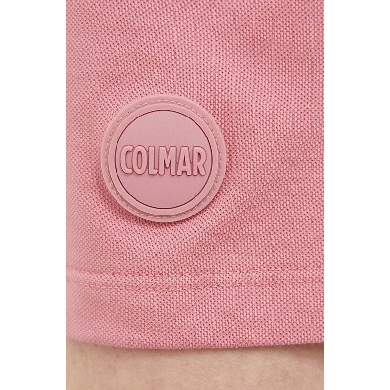 Pamučna haljina Colmar boja: ružičasta, mini, ravna