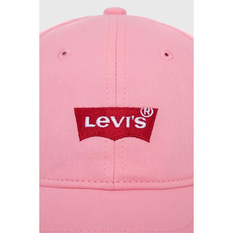 Dječja kapa Levi's boja: ružičasta, s aplikacijom