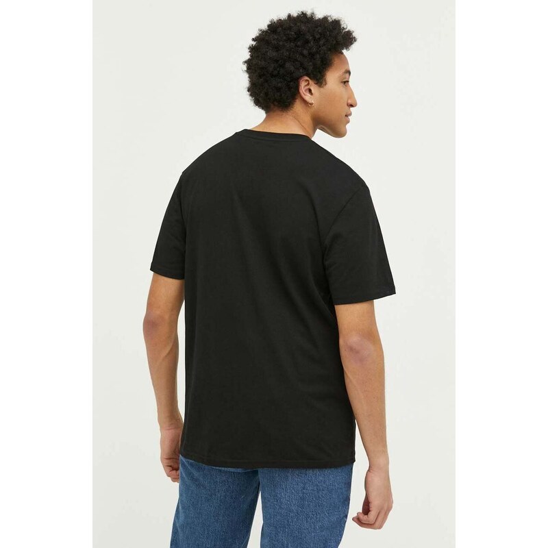 Pamučna majica Volcom boja: crna, glatki model