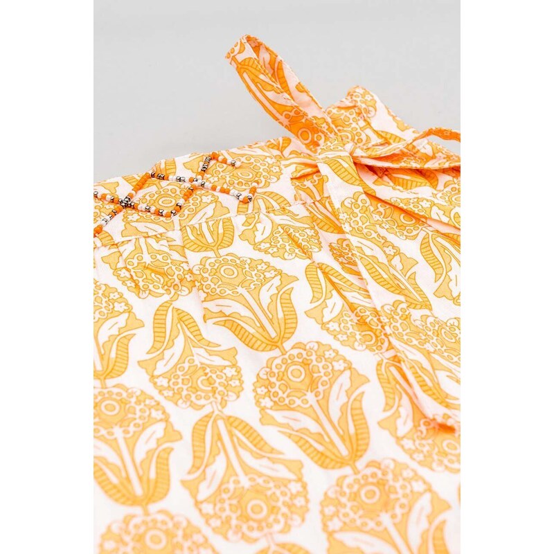 Dječje pamučna haljina zippy boja: narančasta, mini, širi se prema dolje