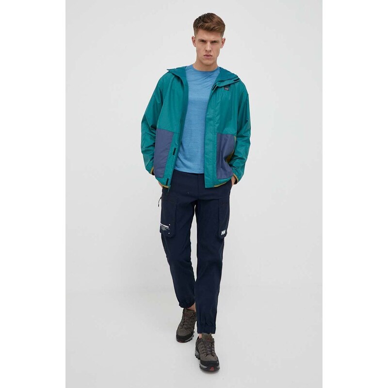 Kišna jakna New Balance All Terrain za muškarce, boja: zelena, za prijelazno razdoblje, oversize