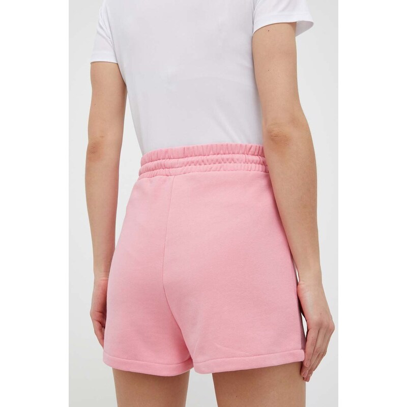 Kratke hlače 4F za žene, boja: ružičasta, glatki materijal, visoki struk