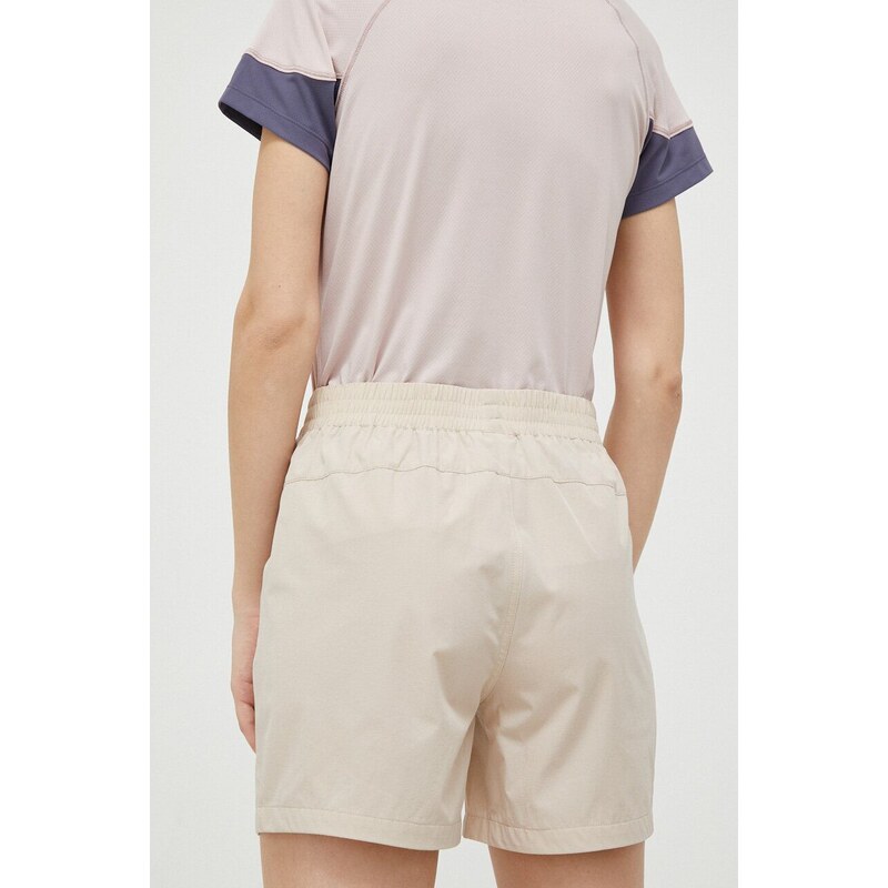 Kratke outdoor hlače 4F boja: bež, glatki materijal, srednje visoki struk