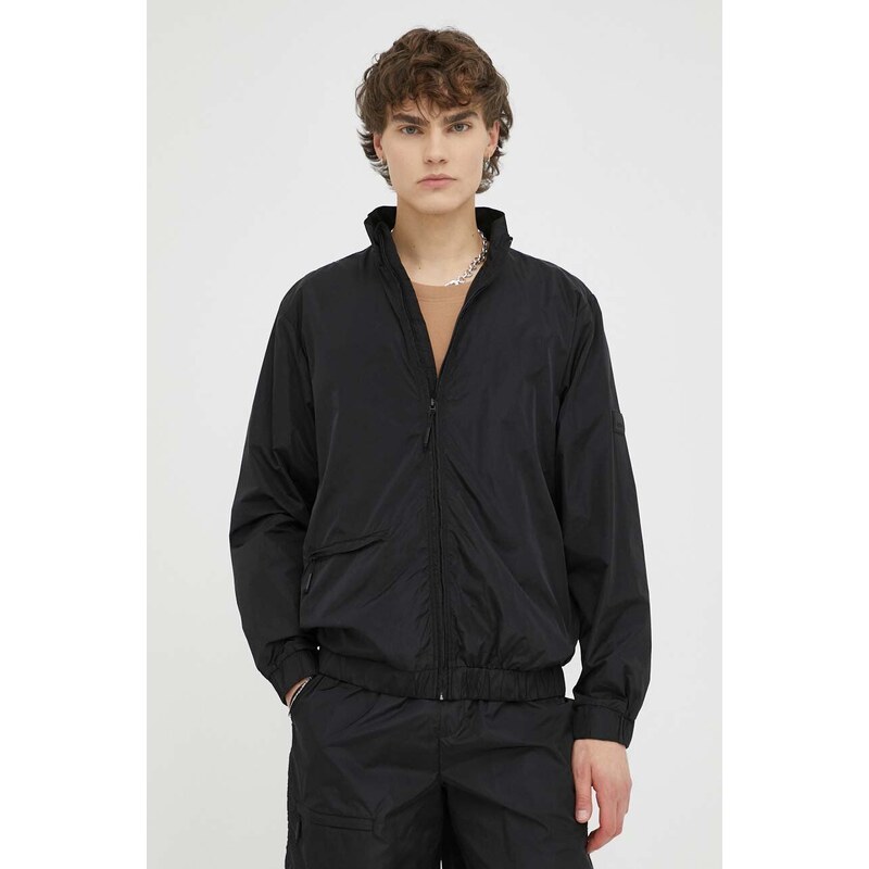 Kišna jakna Rains Track Jacket 18900 boja: crna, za prijelazno razdoblje, oversize, 18900.01-01Black