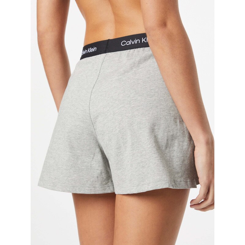 Calvin Klein Underwear Pidžama hlače siva melange / crna / bijela