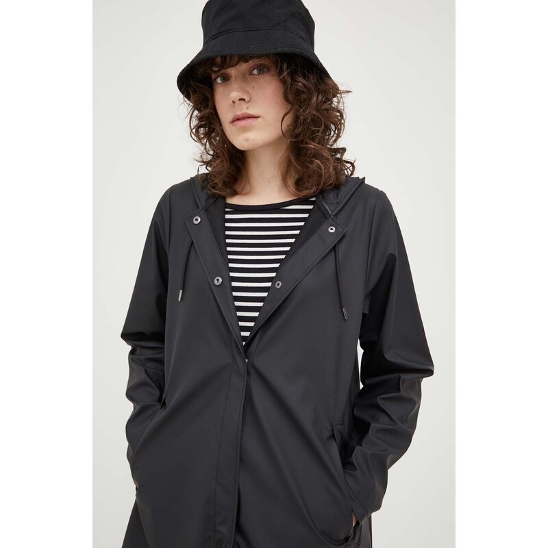 Kišna jakna Rains A-line W Jacket 18050 za žene, boja: crna, za prijelazno razdoblje, 18050.01-01Black