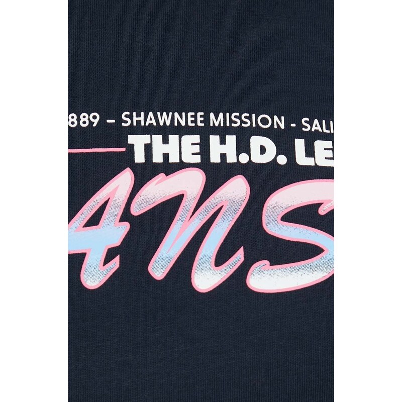Pamučna majica Lee boja: tamno plava