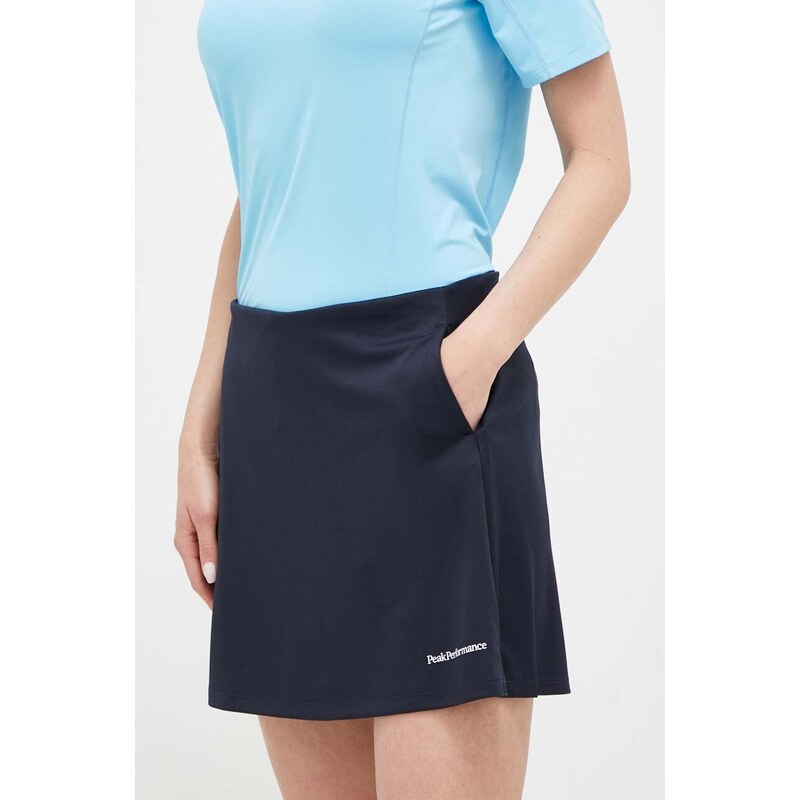 Sportska suknja Peak Performance Player boja: tamno plava, mini, ravna
