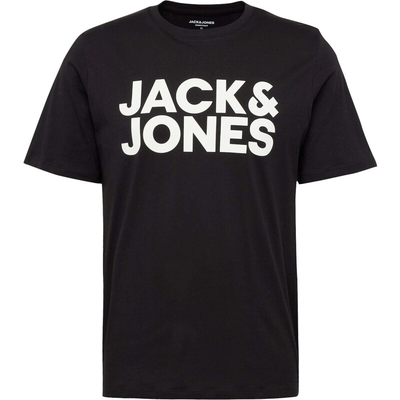 JACK & JONES Majica crna / bijela