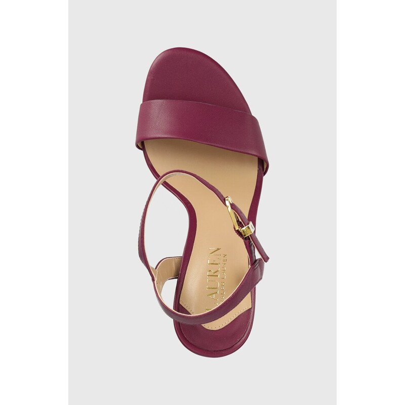 Kožne sandale Lauren Ralph Lauren Gwen boja: ljubičasta, 802836571004