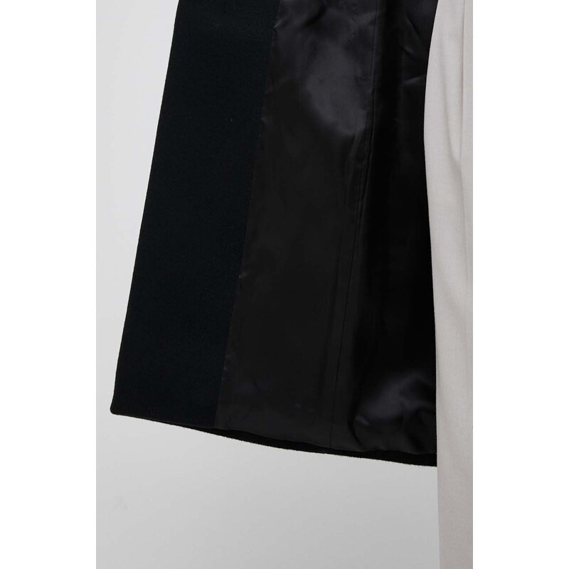 Vuneni kaput Calvin Klein boja: crna, za prijelazno razdoblje