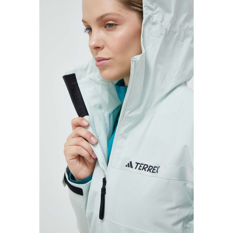 Kišna jakna adidas TERREX Multi RAIN.RDY 2.0 za žene, boja: zelena