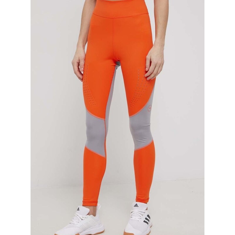 Tajice za trening adidas by Stella McCartney za žene, boja: narančasta, s  uzorkom 