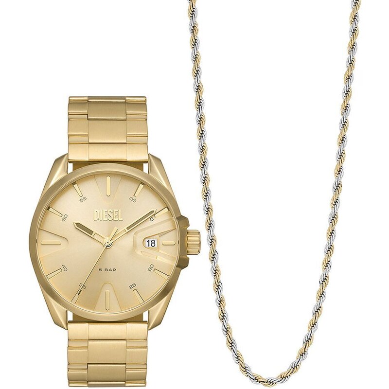Ogrlice i sat Diesel za muškarce, boja: zlatna