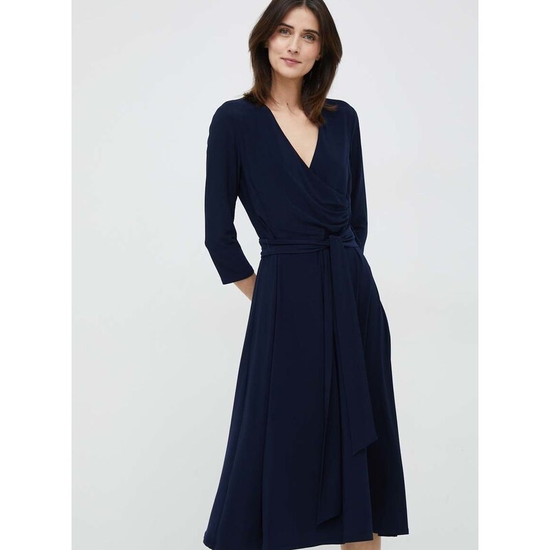 Haljina Lauren Ralph Lauren boja: tamno plava, mini, širi se prema dolje