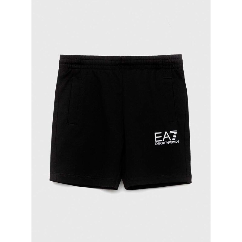 Dječje pamučne kratke hlače EA7 Emporio Armani boja: crna