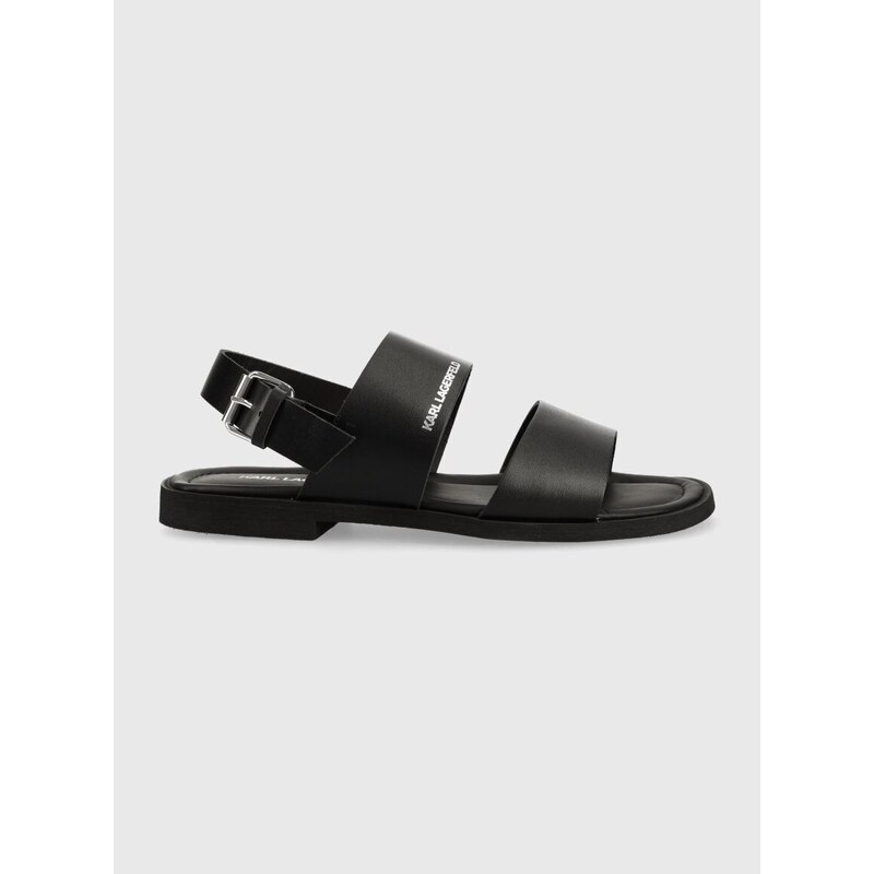 Kožne sandale Karl Lagerfeld KASTOR II za muškarce, boja: crna, KL70206