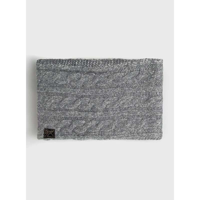 Veliki šal s primjesom vune Superdry boja: siva