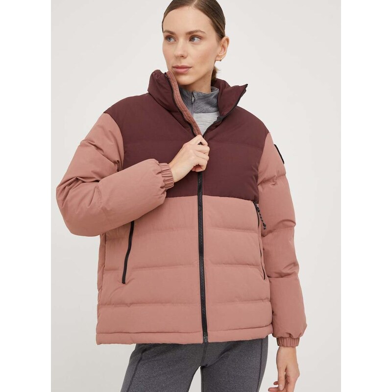 Pernata jakna Jack Wolfskin za žene, boja: ružičasta, za zimu