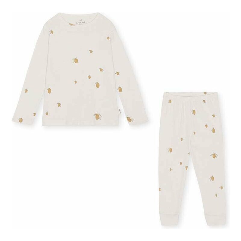 Dječja pamučna pidžama Konges Sløjd boja: bež