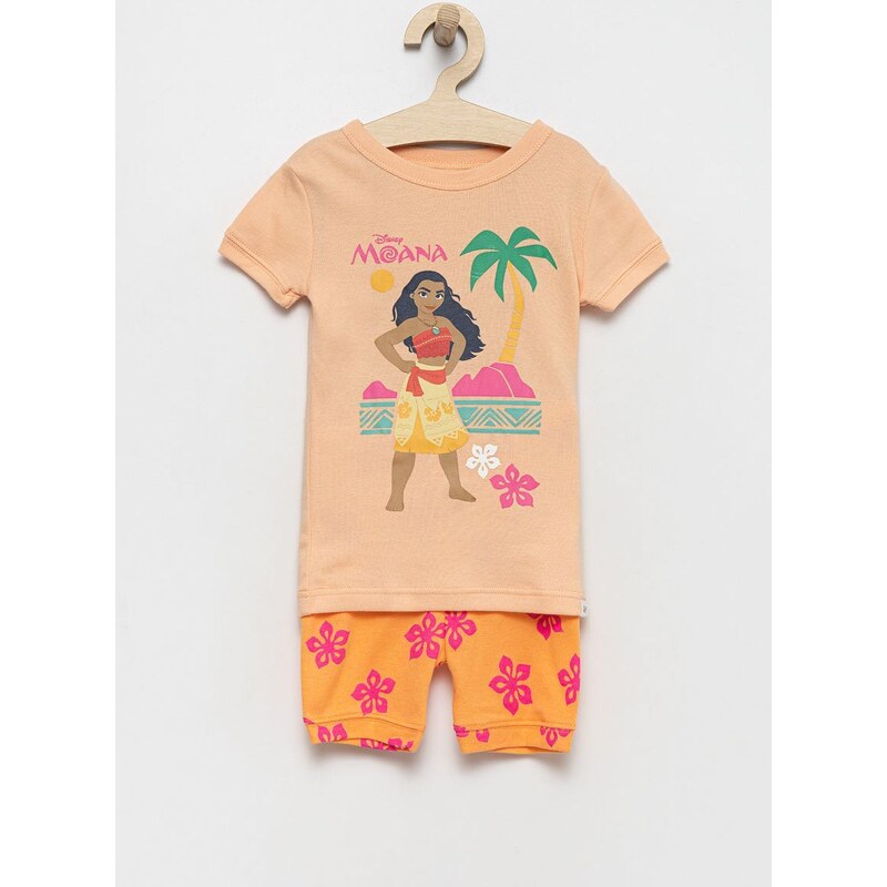 Dječja pamučna pidžama GAP boja: narančasta, s uzorkom