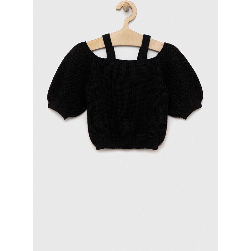 Dječji džemper Sisley boja: crna