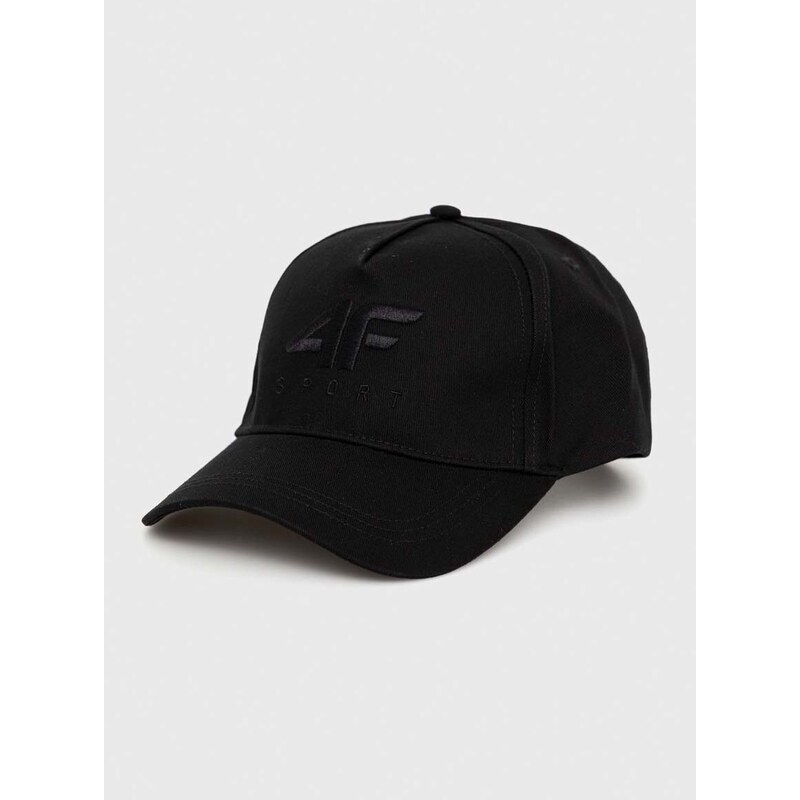 Pamučna kapa sa šiltom 4F boja: crna, glatka