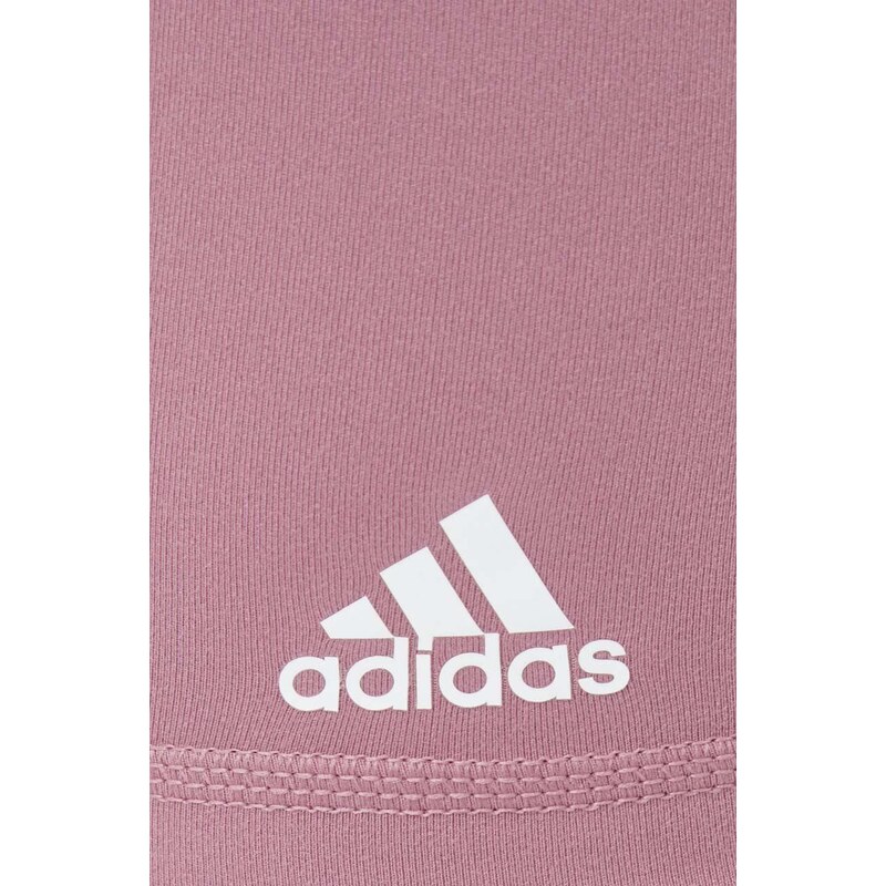 Kratke hlače za jogu adidas Performance Essentials boja: ružičasta, glatki materijal, visoki struk