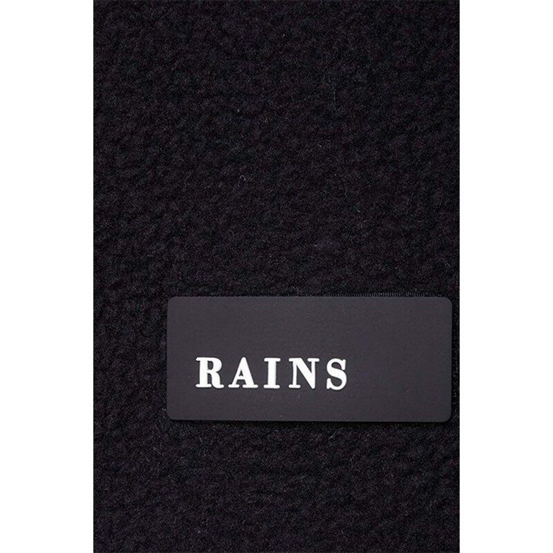 Dukserica Rains Fleece High Neck boja: crna, glatka, 1850.BLACK-BLACK