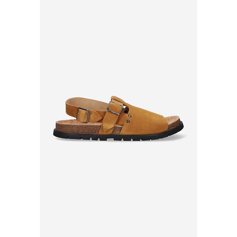 Sandale od brušene kože A.P.C. Sandales Noe za muškarce, boja: smeđa, PXBAH.H51057-CARAMEL