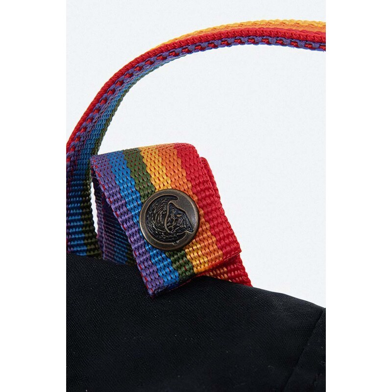 Ruksak Fjallraven Kanken Rainbow boja: crna, veliki, s aplikacijom, F23620.550.907-550