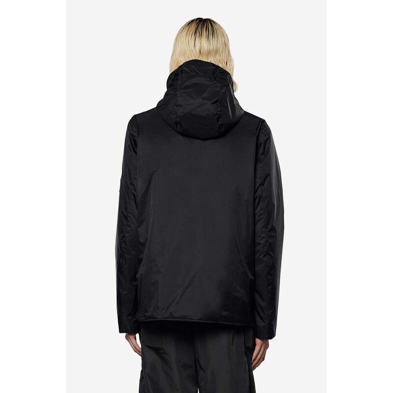 Jakna Rains Fuse Jacket za žene, boja: crna, za prijelazno razdoblje, oversize, 15400-BLACK.