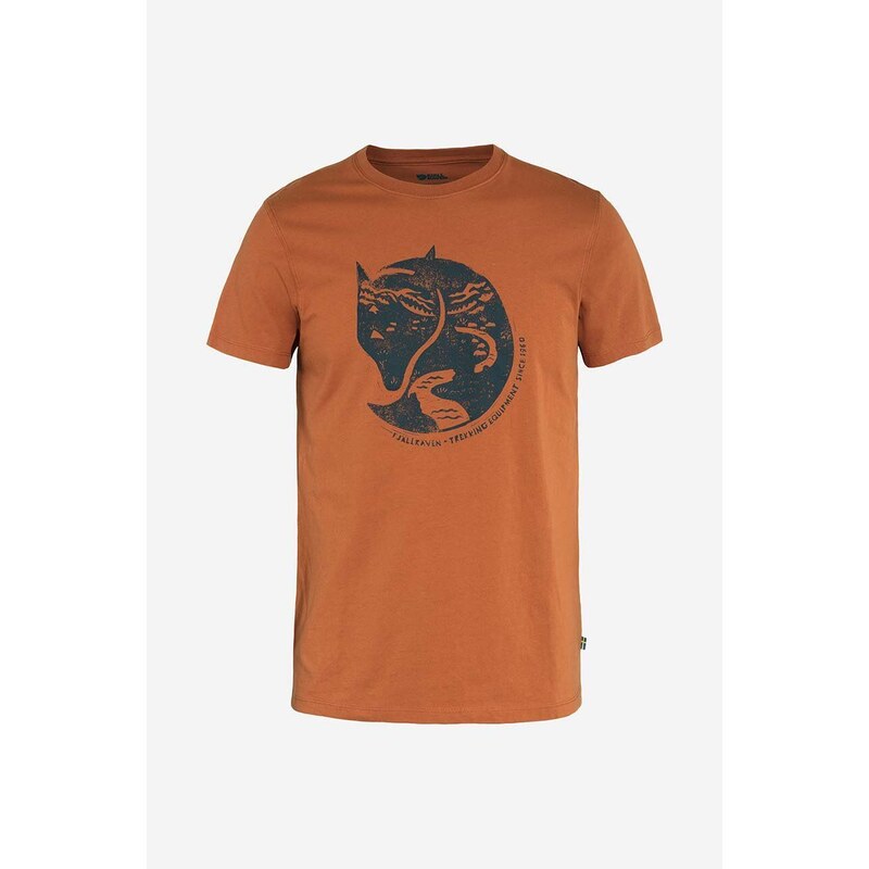 Pamučna majica Fjallraven Arctic Fox boja: narančasta, s tiskom, F87220.243-243