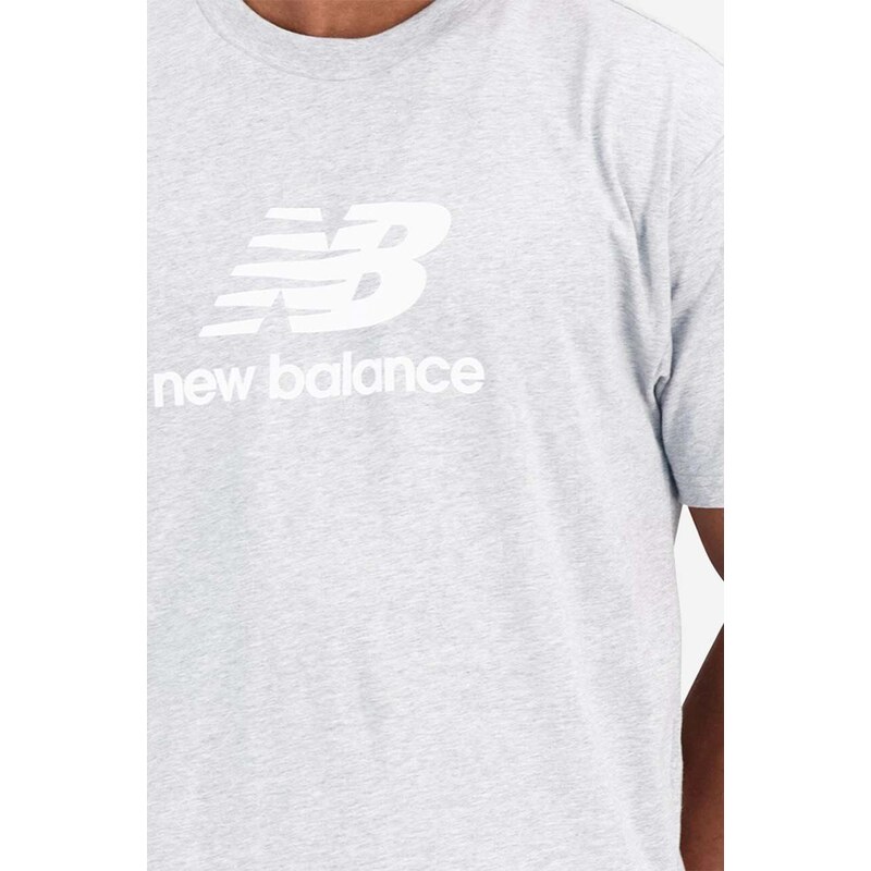 Majica kratkih rukava New Balance za muškarce, boja: siva, s tiskom, MT31541AG-1AG