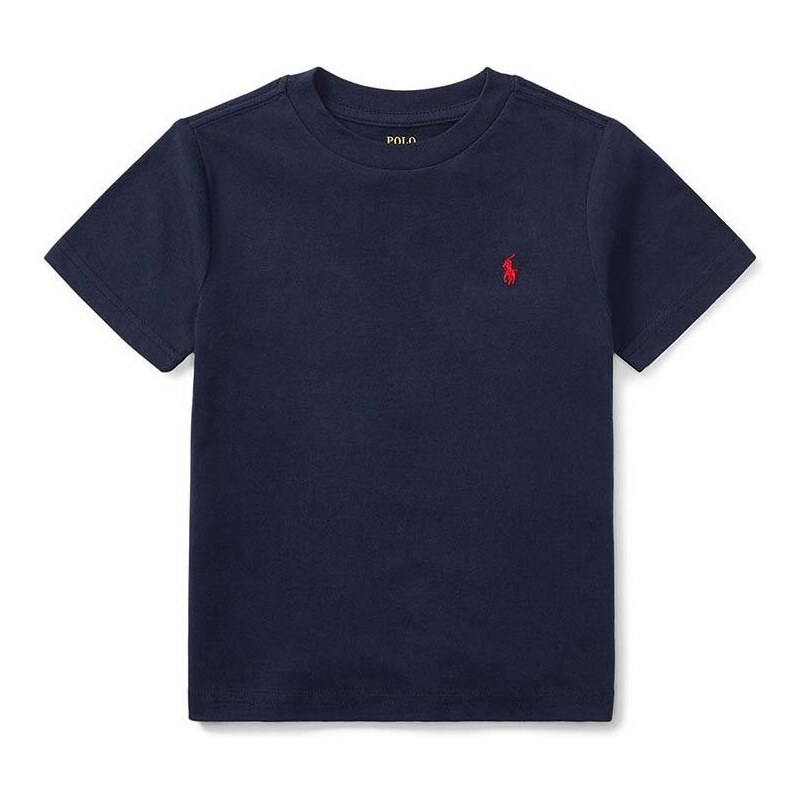 Dječja pamučna majica kratkih rukava Polo Ralph Lauren boja: tamno plava, jednobojni model