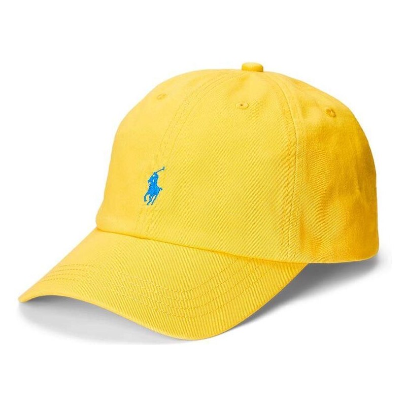 Pamučna kapa za djecu Polo Ralph Lauren boja: žuta, glatka