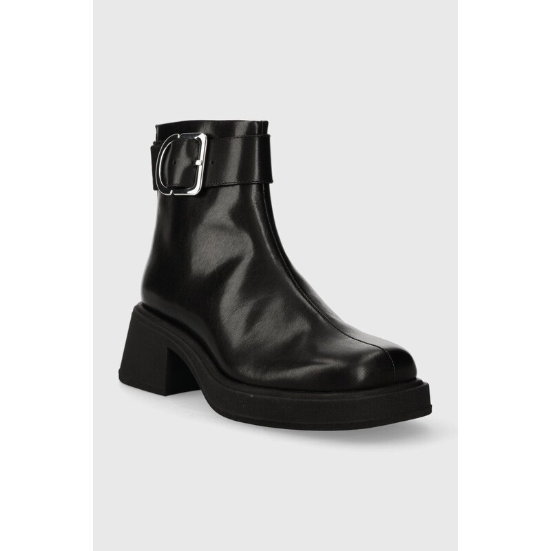 Kožne gležnjače Vagabond Shoemakers DORAH za žene, boja: crna, s debelom potpeticom, 5642.201.20