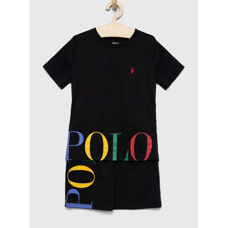 Dječja pidžama Polo Ralph Lauren boja: crna, s tiskom
