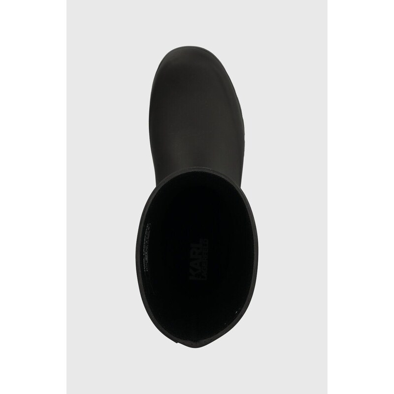Gumene čizme Karl Lagerfeld KALOSH NFT za žene, boja: crna, KL47073N