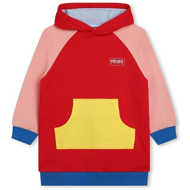 Dječja haljina Kenzo Kids boja: crvena, mini, ravna
