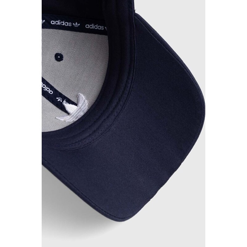 Pamučna kapa sa šiltom adidas Originals boja: tamno plava, s tiskom