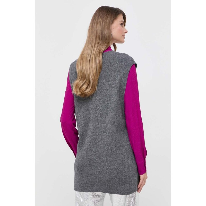 Pulover s dodatkom vune Pinko za žene, boja: siva