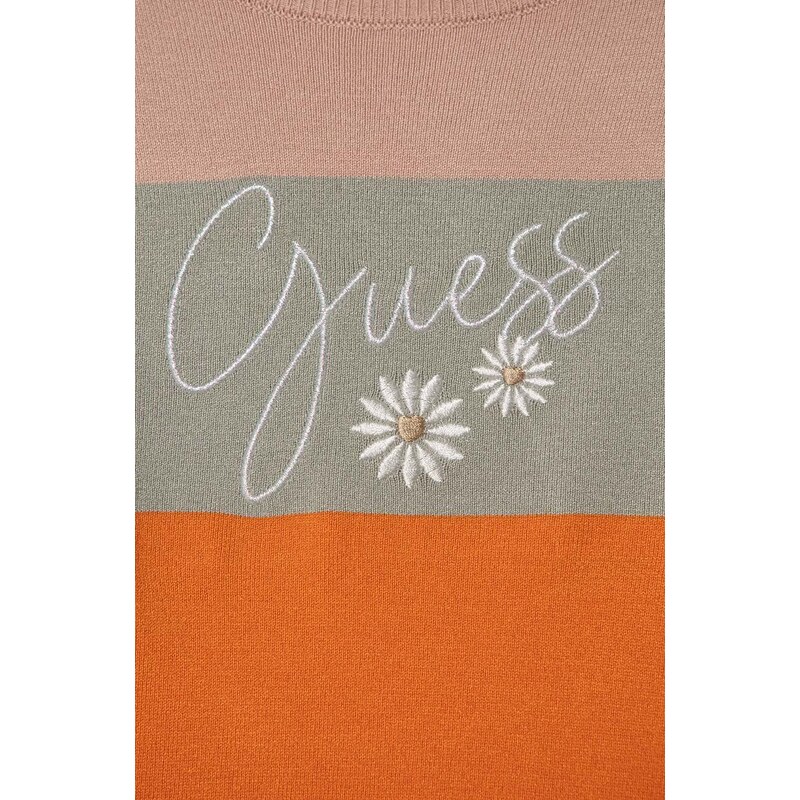 Dječja haljina Guess boja: narančasta, mini, ravna