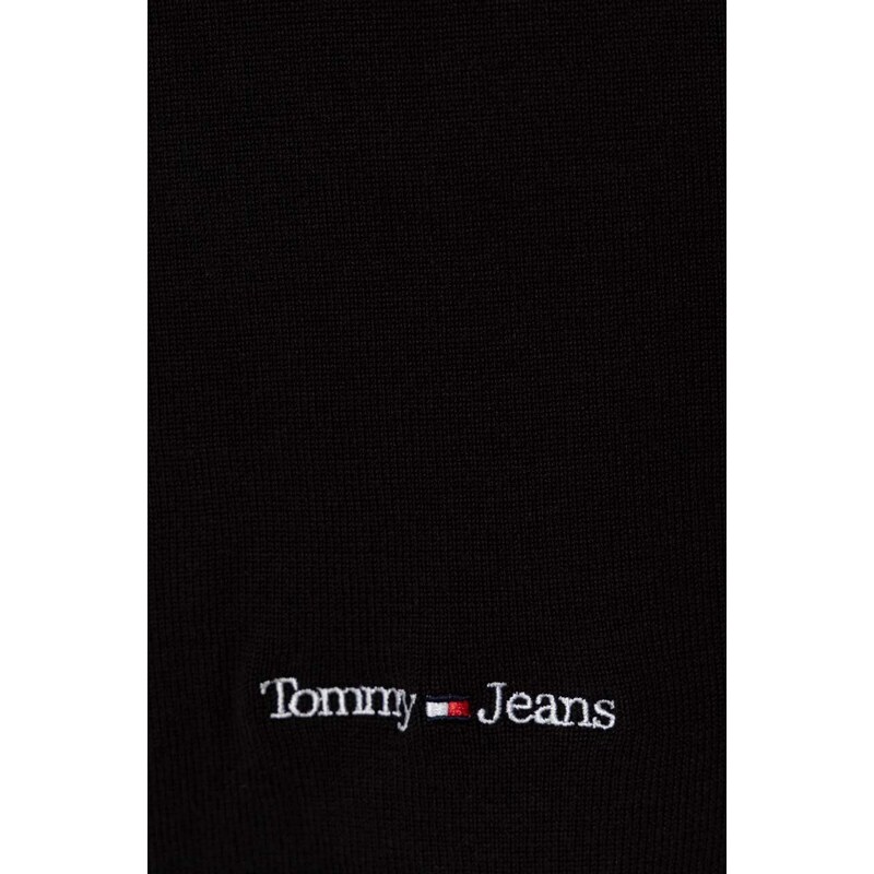Šal Tommy Jeans za muškarce, boja: crna, s tiskom