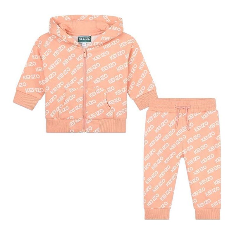 Pamučna trenirka za bebe Kenzo Kids boja: ružičasta