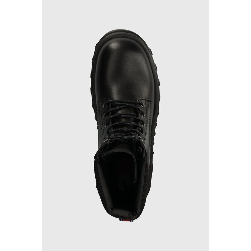 Kožne čizme Tommy Jeans TJM ELEVATED OUTSOLE BOOT za muškarce, boja: crna, EM0EM01251