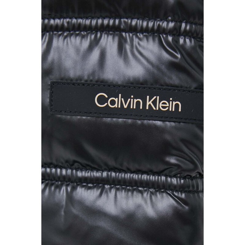 Jakna Calvin Klein za žene, boja: crna, za zimu