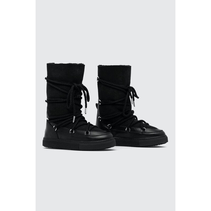 Kožne čizme za snijeg Inuikii Classic High Laced boja: crna, 75107-096