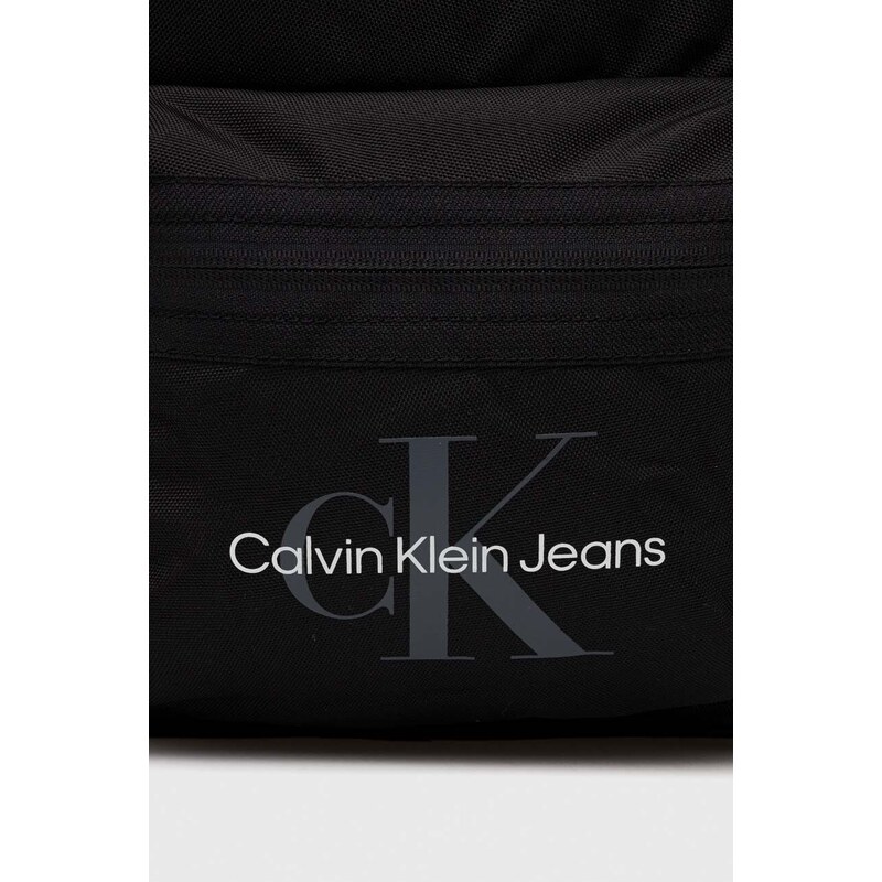 Ruksak Calvin Klein Jeans za muškarce, boja: crna, veliki, s tiskom